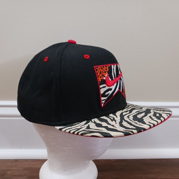 Nike Vintage Rare Animal Print Zebra Cheetah Tiger Snapback SB Wool Hat Cap - Picture 2 of 8